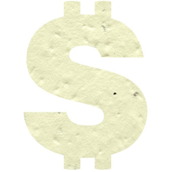 Dollar Sign Seed Paper Shape w/ Bookmark
