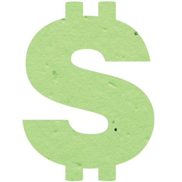 Dollar Sign Seed Paper Shape w/ Bookmark