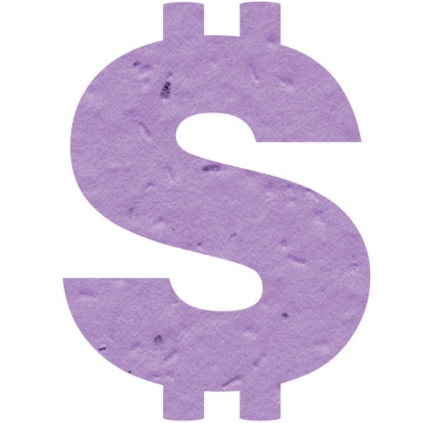 Dollar Sign Seed Paper Shape w/ Bookmark