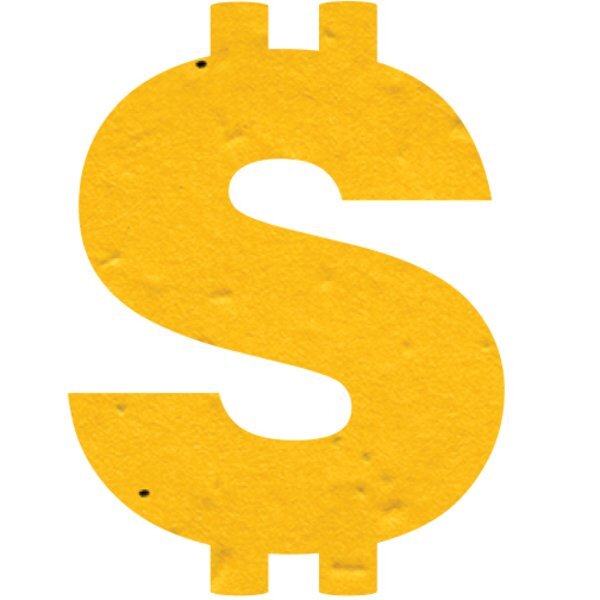 Dollar Sign Seed Paper Shape w/ Bookmark