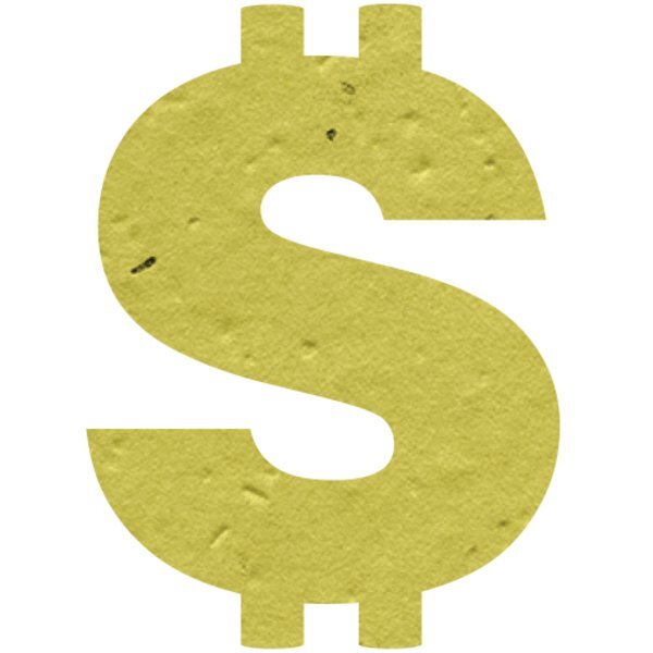 Dollar Sign Seed Paper Shape w/ Bookmark