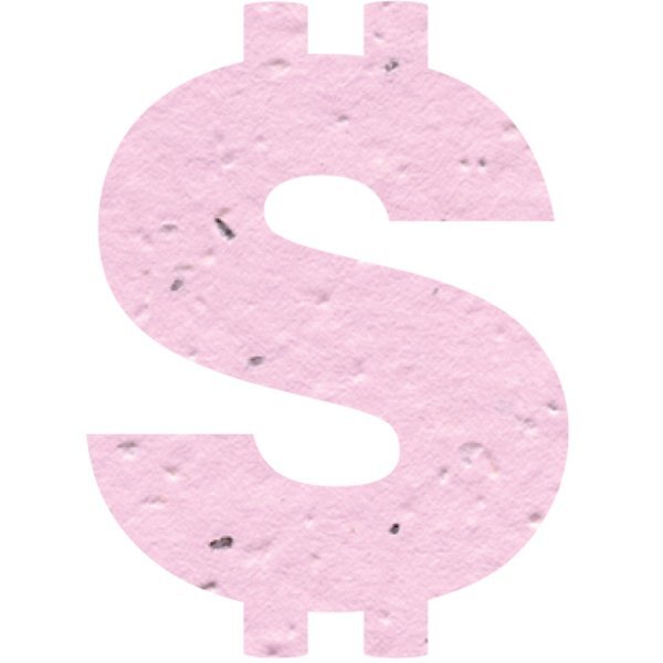 Dollar Sign Seed Paper Shape w/ Bookmark