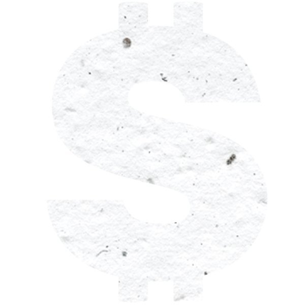 Dollar Sign Seed Paper Shape w/ Bookmark