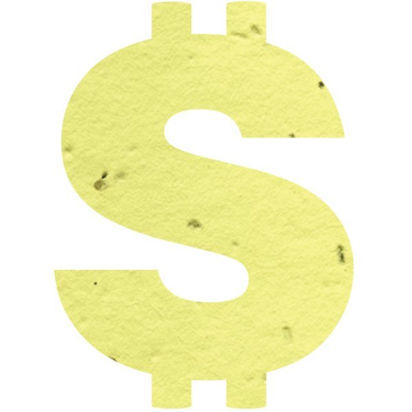 Dollar Sign Seed Paper Shape w/ Bookmark