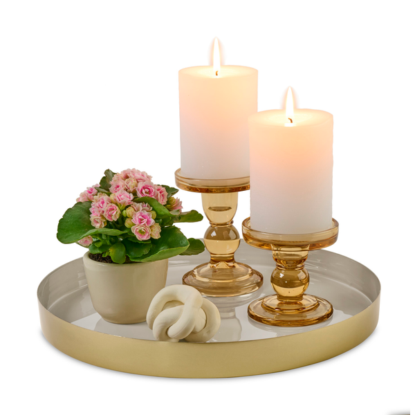 Be Home® Luxe Round Enamel Tray