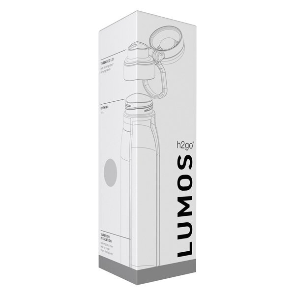 h2go Lumos Vacuum Insulated Thermal Bottle, 25oz.