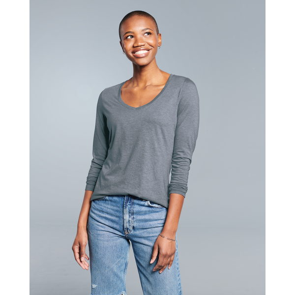 District® Perfect Tri® Long Sleeve Ladies' V-Neck Tee