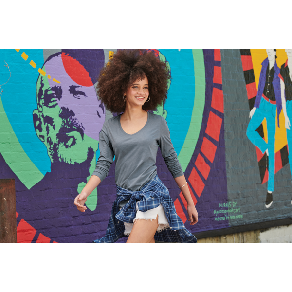 District® Perfect Tri® Long Sleeve Ladies' V-Neck Tee