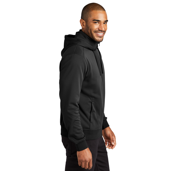 Port Authority® Polyester Smooth-Faced Fleece Hooded Men's Jacket
