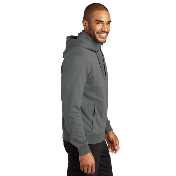 Port Authority® Polyester Smooth-Faced Fleece Hooded Men's Jacket