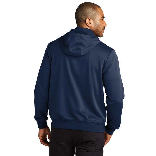 Port Authority® Polyester Smooth-Faced Fleece Hooded Men's Jacket