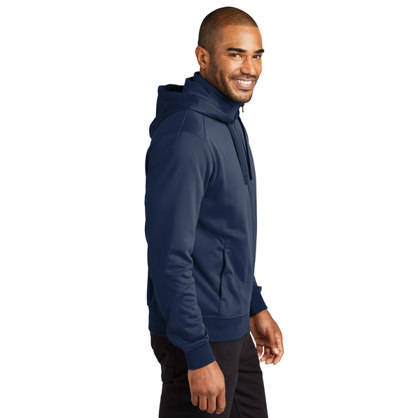 Port Authority® Polyester Smooth-Faced Fleece Hooded Men's Jacket