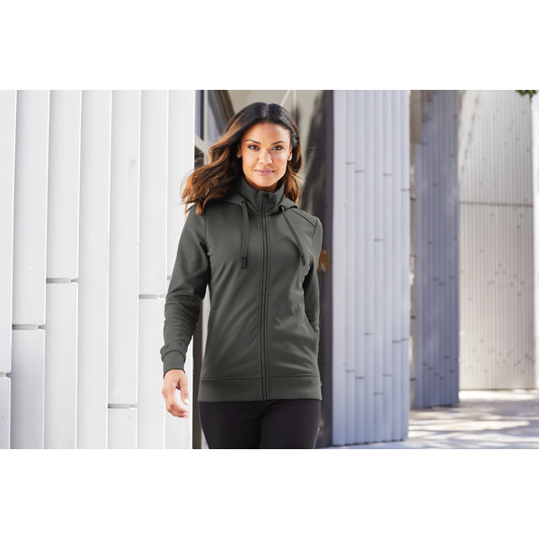 Port Authority® Polyester Smooth-Faced Fleece Hooded Men's Jacket