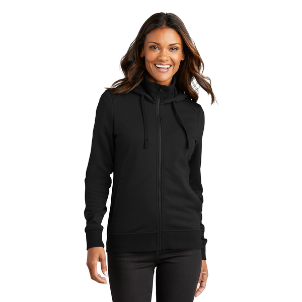 Port Authority® Polyester Smooth-Faced Fleece Hooded Ladies' Jacket