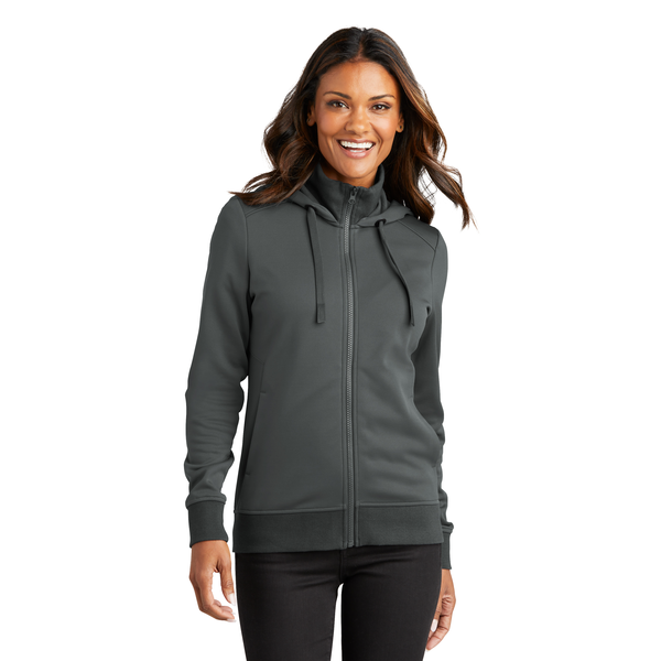 Port Authority® Polyester Smooth-Faced Fleece Hooded Ladies' Jacket