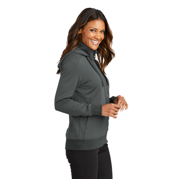 Port Authority® Polyester Smooth-Faced Fleece Hooded Ladies' Jacket