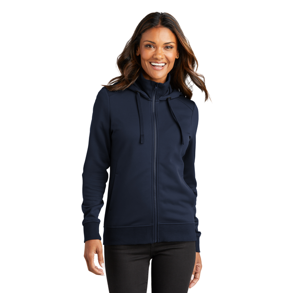 Port Authority® Polyester Smooth-Faced Fleece Hooded Ladies' Jacket