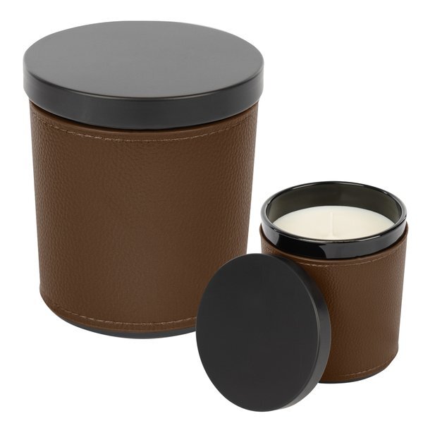 Vanilla Scented Candle w/ Leatherette Sleeve