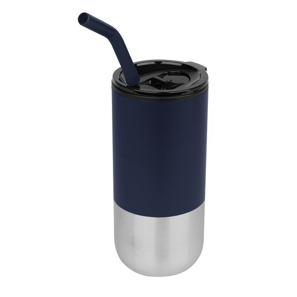 London Stainless Steel Tumbler w/ Straw, 18oz.