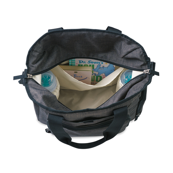 Reagan Heather Poly Diaper Bag Carryall Tote