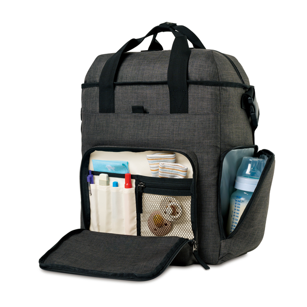 Reagan Heather Poly Diaper Bag Carryall Tote
