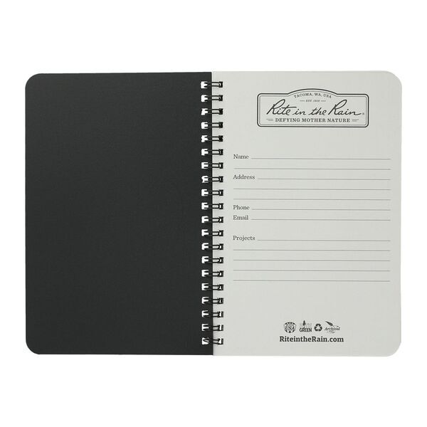 Rite in the Rain® Side Spiral Notebook, 4-3/5" x 7"