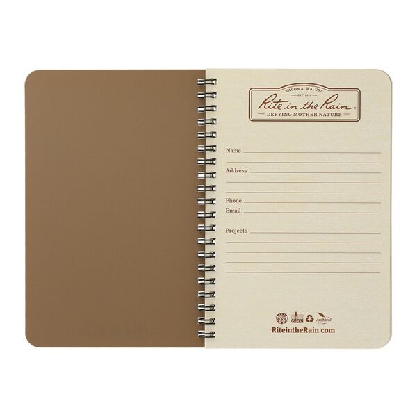 Rite in the Rain® Side Spiral Notebook, 4-3/5" x 7"
