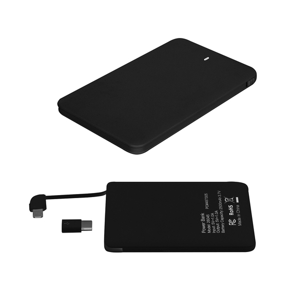 Slim 3-in-1 Power Bank, 2500mAh