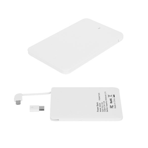 Slim 3-in-1 Power Bank, 2500mAh
