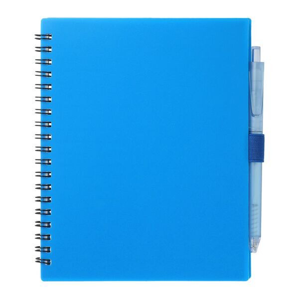 FSC® Recycled Spiral Notebook w/ rPET Pen, 5-1/2" x 7"