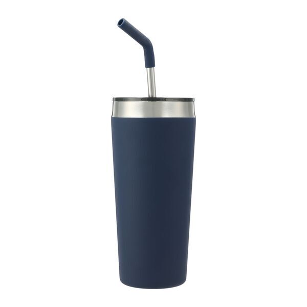 Faye Double Wall Vacuum Tumbler w/ Stainless Steel Straw, 20oz.