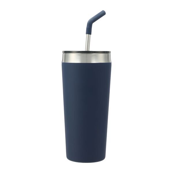 Faye Double Wall Vacuum Tumbler w/ Stainless Steel Straw, 20oz.