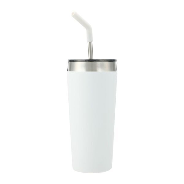 Faye Double Wall Vacuum Tumbler w/ Stainless Steel Straw, 20oz.