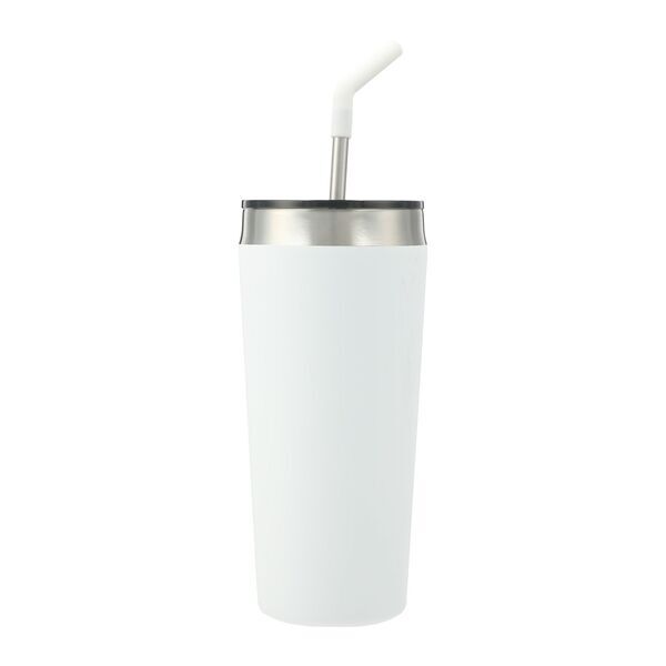 Faye Double Wall Vacuum Tumbler w/ Stainless Steel Straw, 20oz.