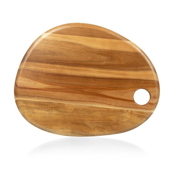Pebble Shaped Acacia Wood Serving Board, 18" x 15"