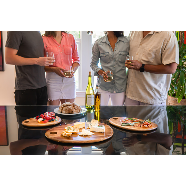 Pebble Shaped Acacia Wood Serving Board, 12" x 9"