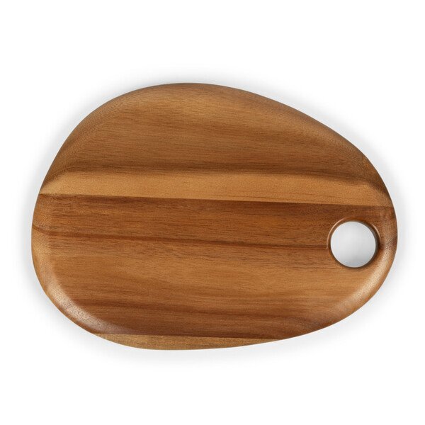 Pebble Shaped Acacia Wood Serving Board, 12" x 9"