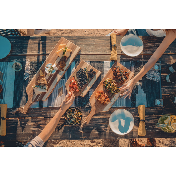 Set of 3 Acacia Wood Artisan Serving Planks