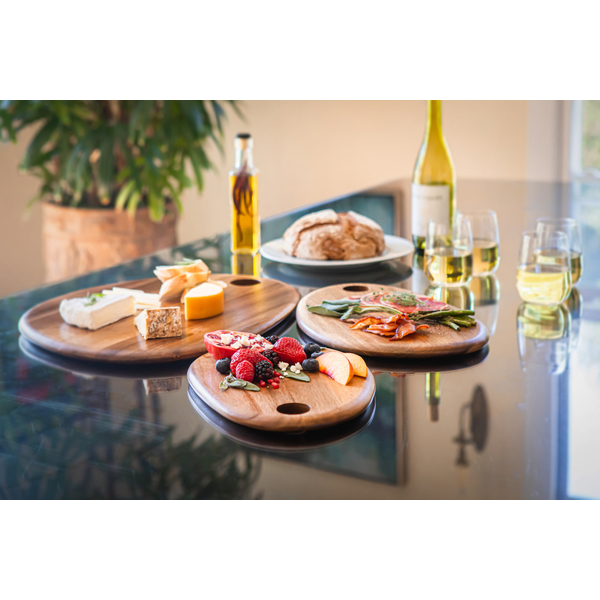 Set of 3 Pebble Shaped Acacia Wood Serving Boards