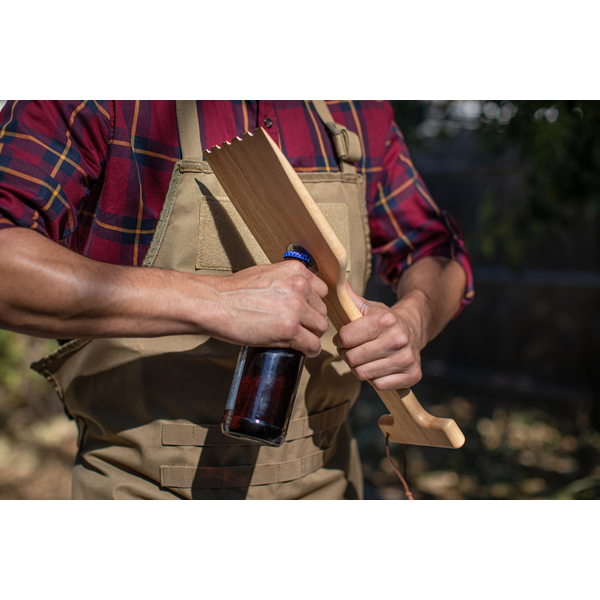 Hardwood BBQ Grill Scraper w/ Bottle Opener