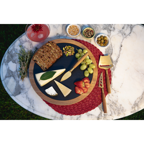 Insignia Acacia & Slate Serving Board w/ Cheese Tools