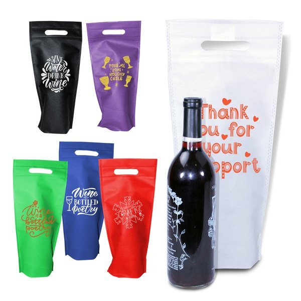 Thrifty Non-Woven Single Bottle Wine Bag