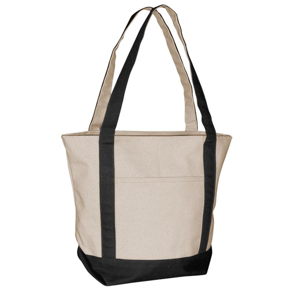 Zippered Canvas Boat Tote
