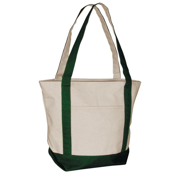 Zippered Canvas Boat Tote