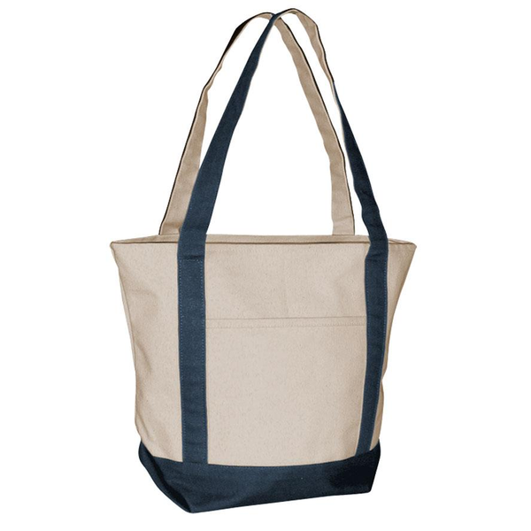 Zippered Canvas Boat Tote
