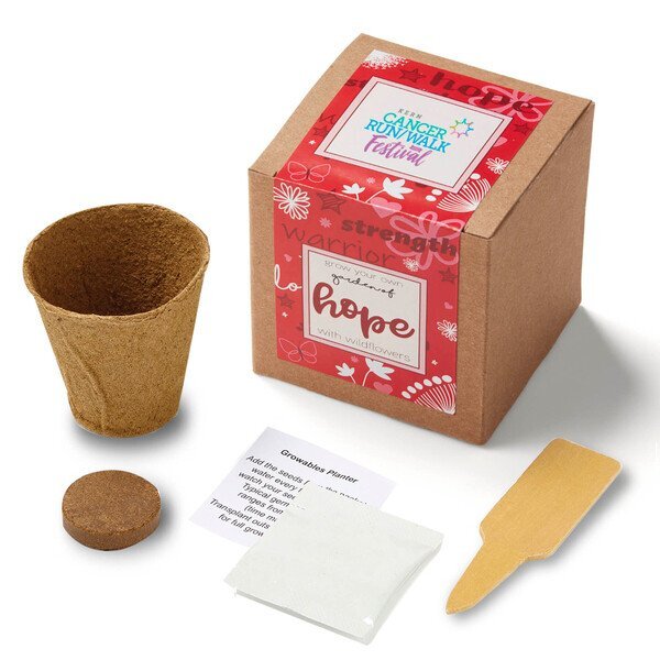 Garden of Hope Planter in Kraft Gift Box w/ Label