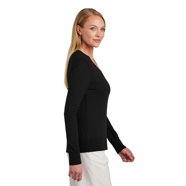 Brooks Brothers® Cotton & Nylon Stretch V-Neck Ladies' Sweater