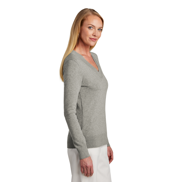 Brooks Brothers® Cotton & Nylon Stretch V-Neck Ladies' Sweater