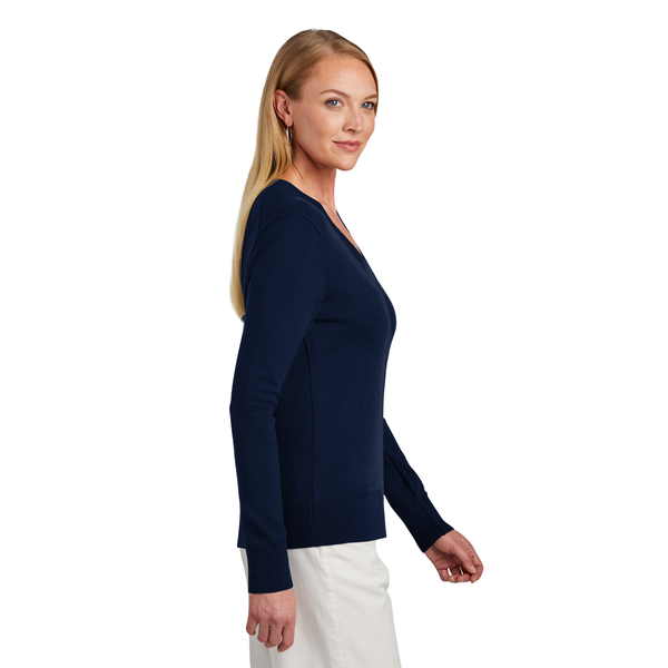Brooks Brothers® Cotton & Nylon Stretch V-Neck Ladies' Sweater