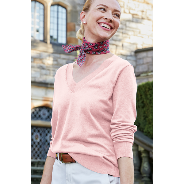 Brooks Brothers® Cotton & Nylon Stretch V-Neck Ladies' Sweater